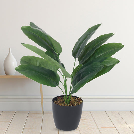 Decoration Artificial PVC Banana Plants for Indoor & Outdoor with pot (45 cm Tall, Multicolor)