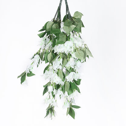 Artificial Hanging Bougainvillea Flower Garland Forks Artificial Bougainvillea Vine for Ceiling (75 cm Tall, Pack of 2, White)