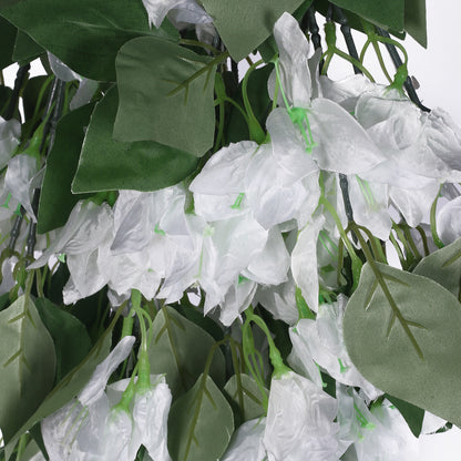 Artificial Hanging Bougainvillea Flower Garland Forks Artificial Bougainvillea Vine for Ceiling (75 cm Tall, Pack of 2, White)