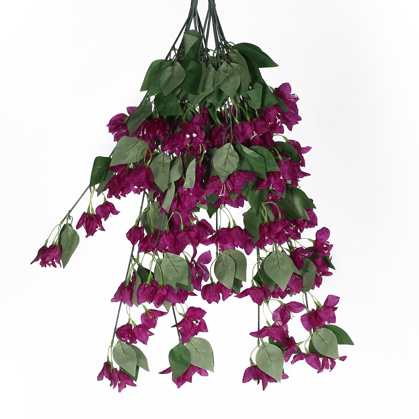 Artificial Hanging Bougainvillea Flower Garland Forks Artificial Bougainvillea Vine for Ceiling (75 cm Tall, Pack of 2, Purple)