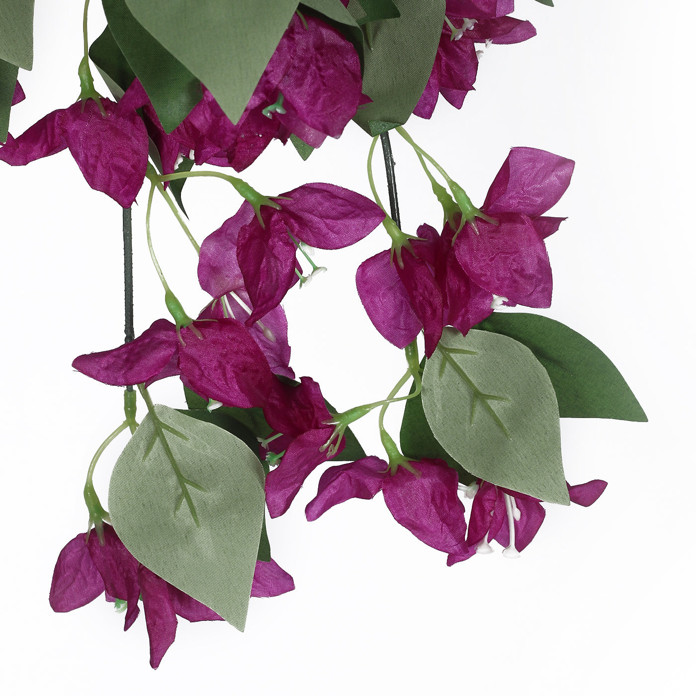 Artificial Hanging Bougainvillea Flower Garland Forks Artificial Bougainvillea Vine for Ceiling (75 cm Tall, Pack of 2, Purple)