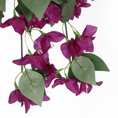 Artificial Hanging Bougainvillea Flower Garland Forks Artificial Bougainvillea Vine for Ceiling (75 cm Tall, Pack of 2, Purple)