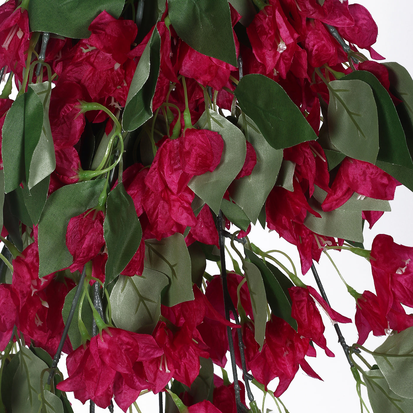 Artificial Hanging Bougainvillea Flower Garland Forks Artificial Bougainvillea Vine for Ceiling (75 cm Tall, Pack of 2, Dark/Pink)