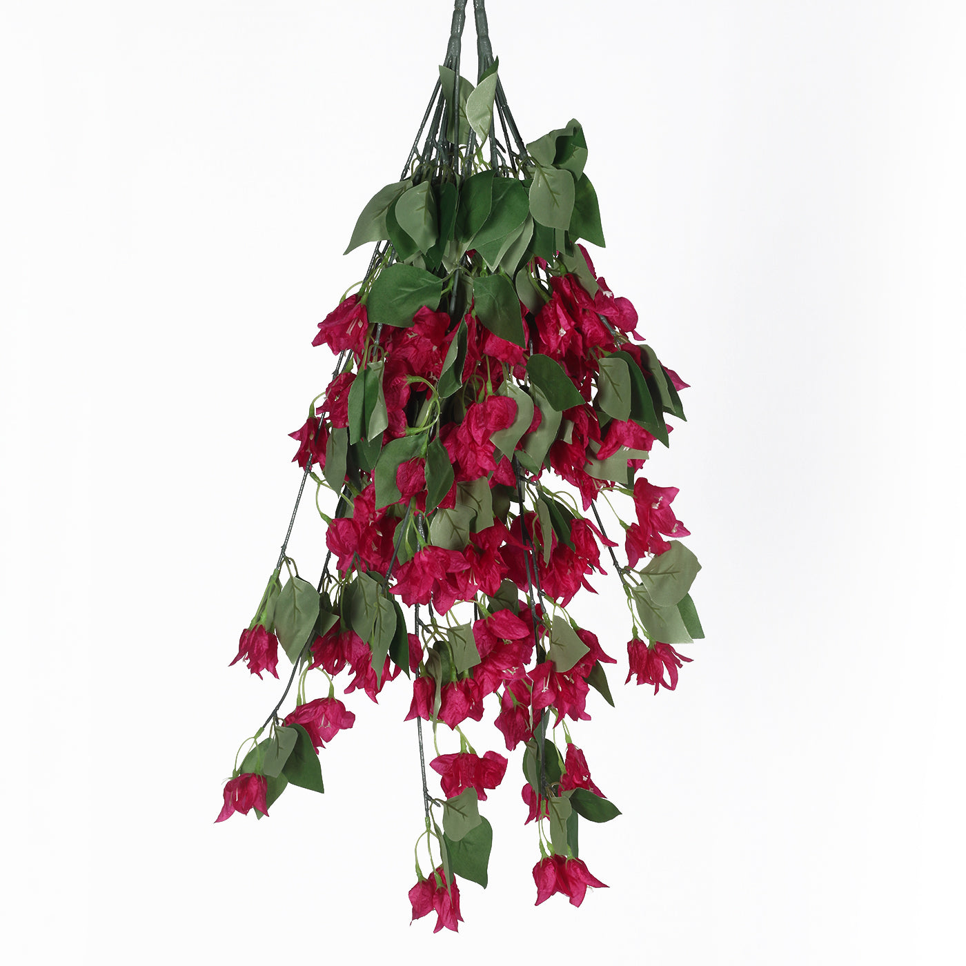 Artificial Hanging Bougainvillea Flower Garland Forks Artificial Bougainvillea Vine for Ceiling (75 cm Tall, Pack of 2, Dark/Pink)