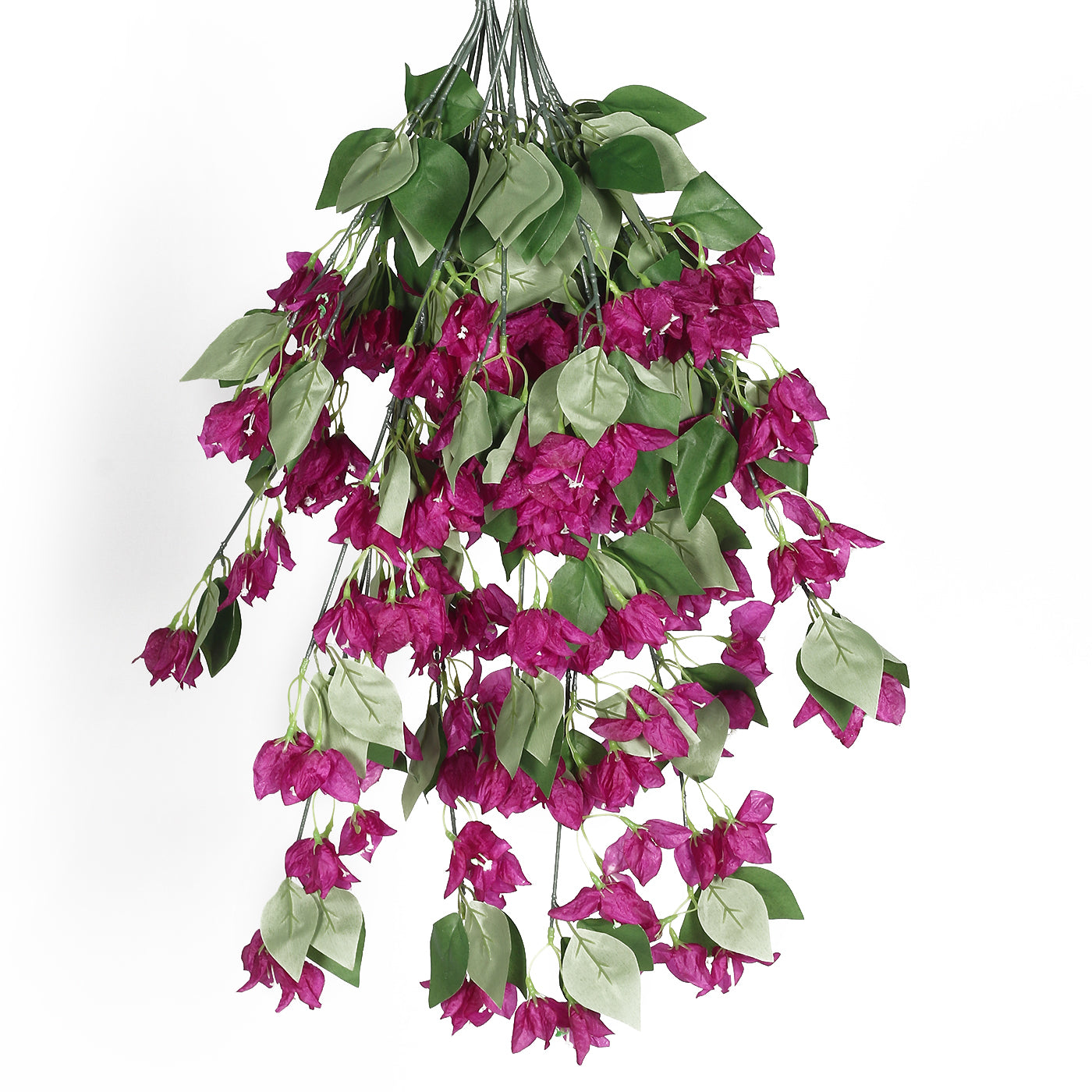 Artificial Hanging Bougainvillea Flower Garland Forks Artificial Bougainvillea Vine for Ceiling (75 cm Tall, Pack of 2, Purple)