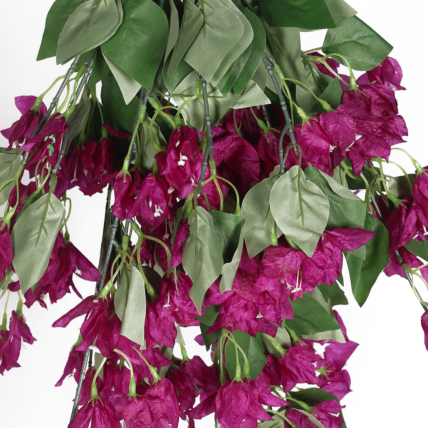 Artificial Hanging Bougainvillea Flower Garland Forks Artificial Bougainvillea Vine for Ceiling (75 cm Tall, Pack of 2, Purple)