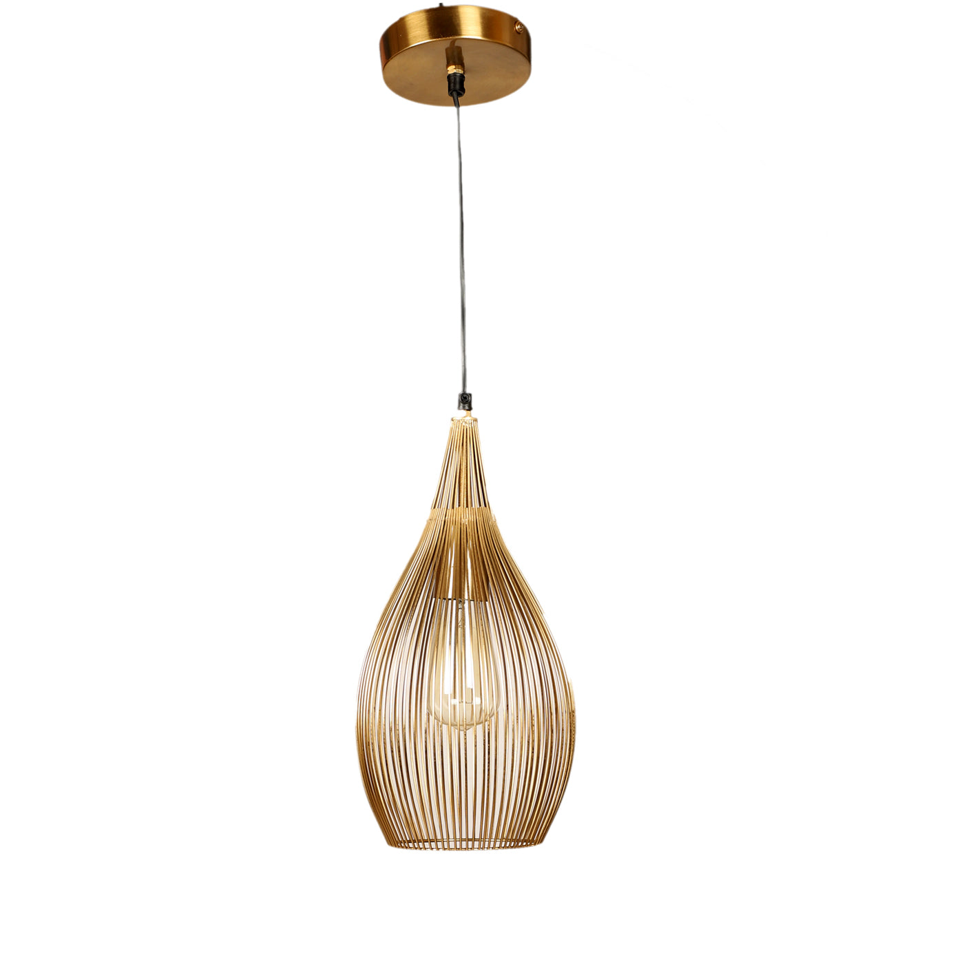 "The Wired Pendant Light" in Heavy Gold Finish
