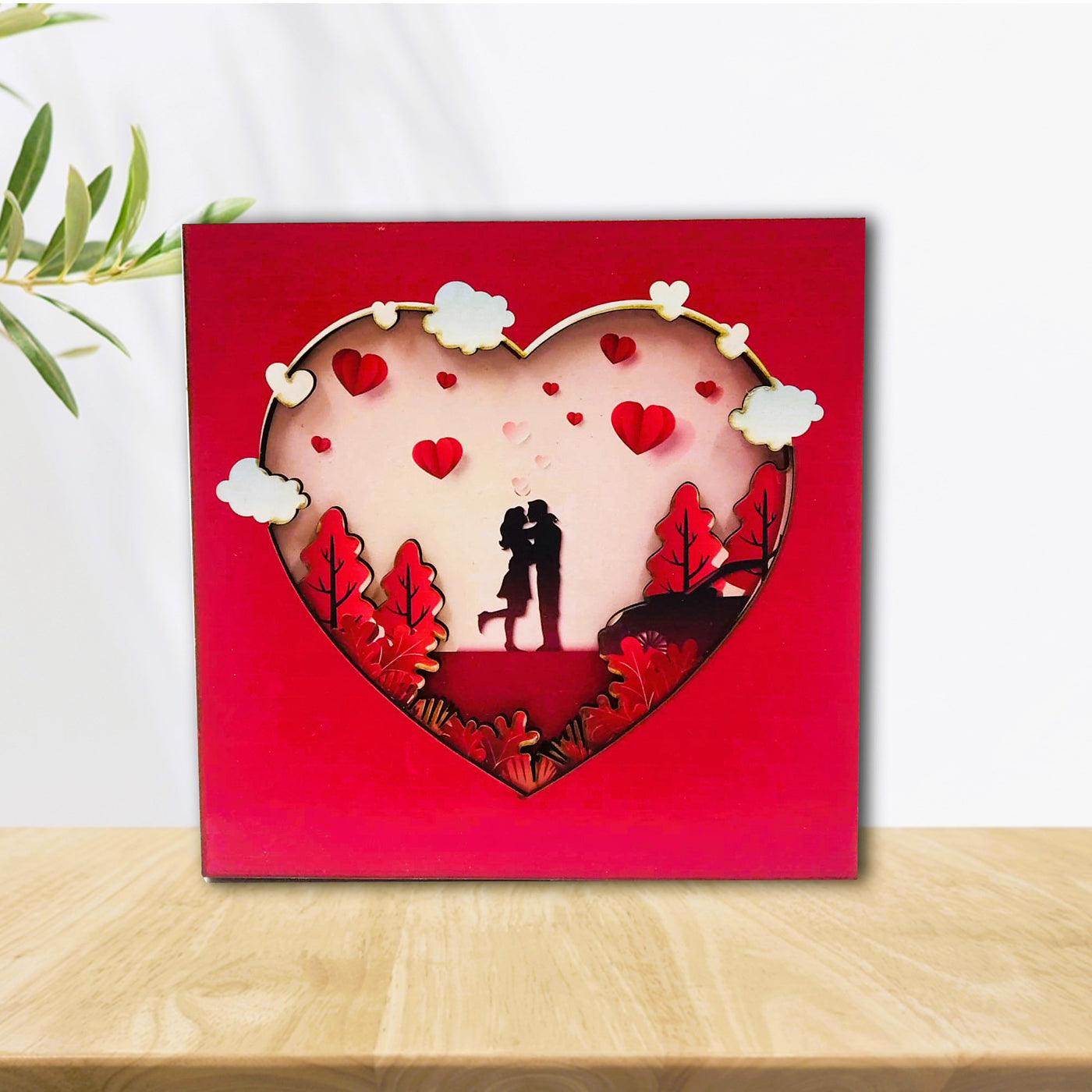 Valentine Couple Wooden Showpiece