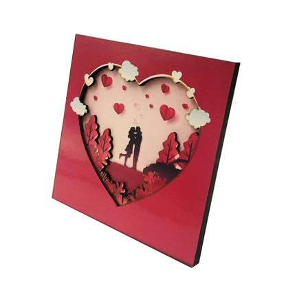 Valentine Couple Wooden Showpiece