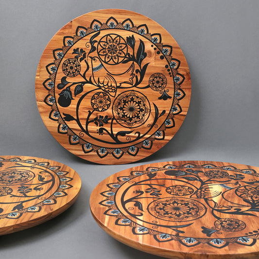 Bird On A Mandala Lazy Susan