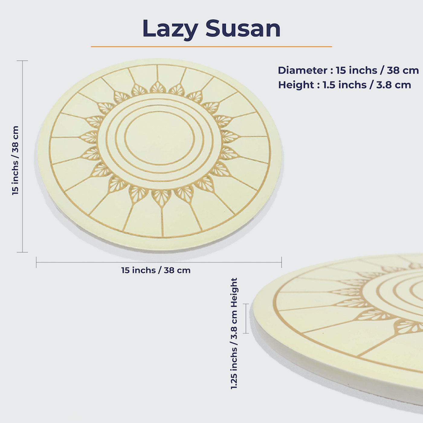 Ivory White Lazy Susan Wooden