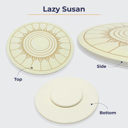 Ivory White Lazy Susan Wooden