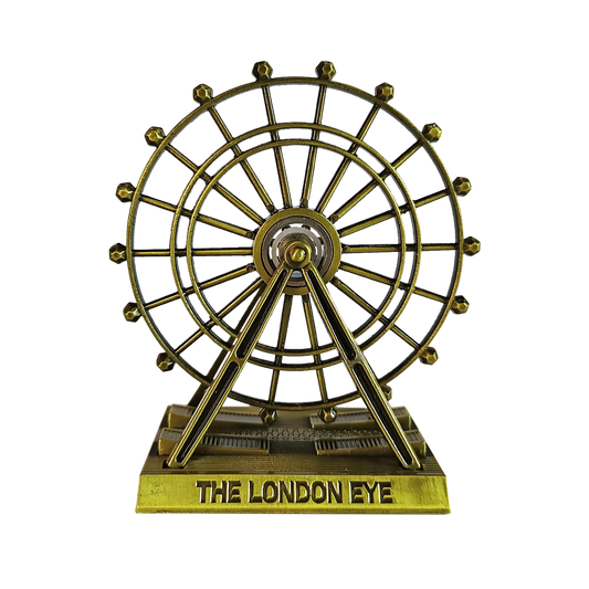 Metal The London Eye Antique Vintage Statue Decorative Showpiece for Home Decor (Gold)