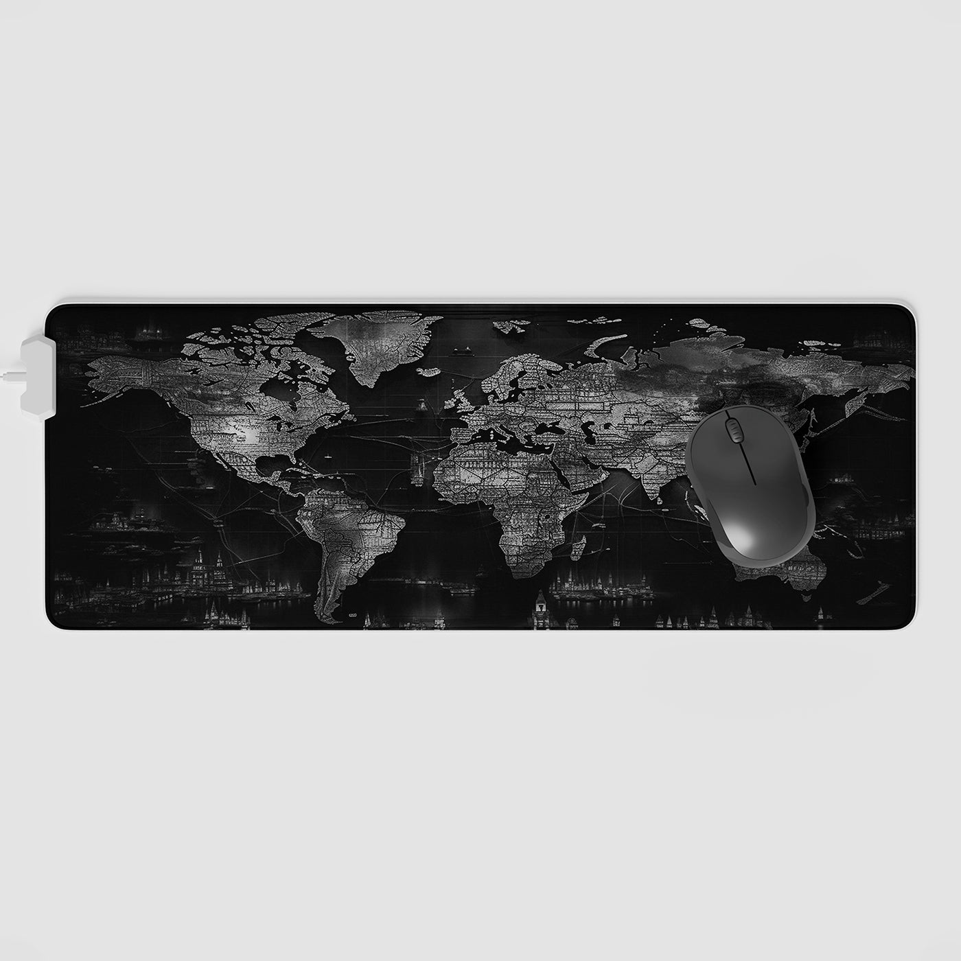 Gaming Mouse Pad Large Extended Desk Mouse Pad Non-Slip-Resistant Mousepad with world map Surface for Gamer Kids