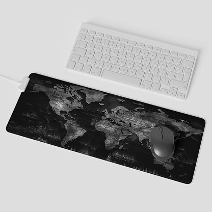 Gaming Mouse Pad Large Extended Desk Mouse Pad Non-Slip-Resistant Mousepad with world map Surface for Gamer Kids