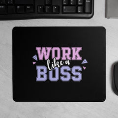 "Work Like A Boss" Printed Mouse Pad Non-Slip Rubber Base Desk Mousepad for Laptop PC