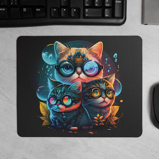 Cat Printed Mouse Pad Non-Slip Rubber Base Desk Mousepad for Laptop PC