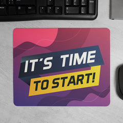 "It's Time To Start" Motivational Quotes Printed Mouse Pad Non-Slip Rubber Base Desk Mousepad for Laptop PC