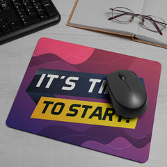 "It's Time To Start" Motivational Quotes Printed Mouse Pad Non-Slip Rubber Base Desk Mousepad for Laptop PC