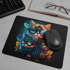 Cat Printed Mouse Pad Non-Slip Rubber Base Desk Mousepad for Laptop PC
