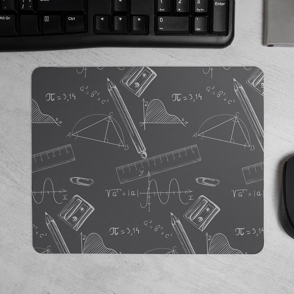 Geometric Printed Mouse Pad Non-Slip Rubber Base Desk Mousepad for Laptop PC