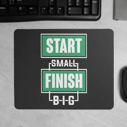 "Start Small Finish Big" Motivational Quotes Printed Mouse Pad Non-Slip Rubber Base Desk Mousepad for Laptop PC