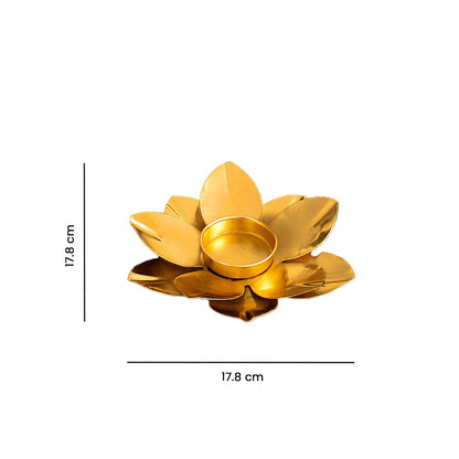 Lotus Shaped Diya Metal Tea Light Holder