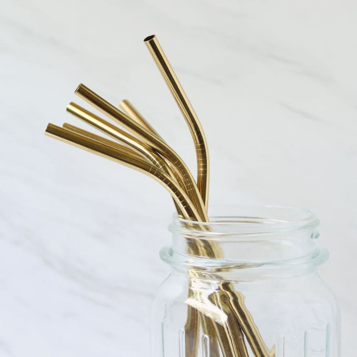 Copper Straws With Cleaner - Pack of 2 (Copper) Straight