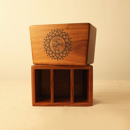 Multi Remote Holder Round Teak