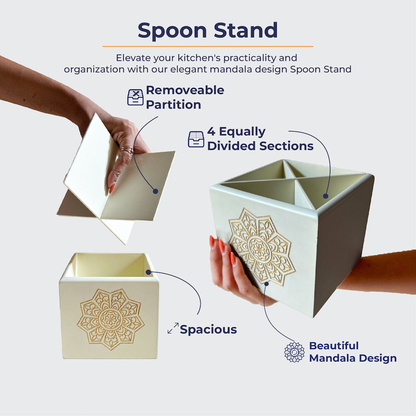 Ivory White Spoon Stand