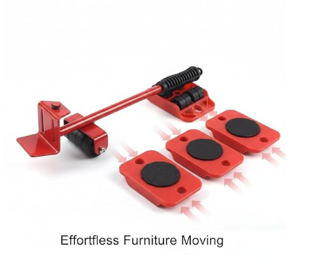 Furniture Lifter & Mover Tool Set with 360° Wheel Pads – Heavy Duty Home Shifting Tool for Sofa, Bed, Fridge & Washing Machine