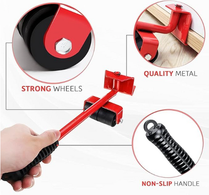 Furniture Lifter & Mover Tool Set with 360° Wheel Pads – Heavy Duty Home Shifting Tool for Sofa, Bed, Fridge & Washing Machine