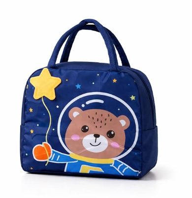 DecorTwist® Kids Insulated Lunch Bag | Cute Cartoon Lunch Bag for School | Reusable Thermal Tiffin Bag for Boys & Girls