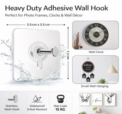 Wall Mounted Tool Holder – Drilling & Adhesive Mount Stainless Steel Organizer for Brooms, Mops & Cleaning Tools – Transparent Grip Tool Rack (Style 1, Pack of 5)