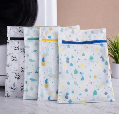 DecorTwist Mesh Laundry Wash Bag Set| Zippered Clothes Washing Net for Delicates, Innerwear, Lingerie & Baby Clothes