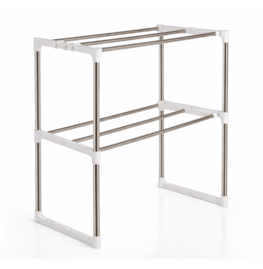 DecorTwist Stainless Steel Microwave Oven Storage Rack for Kitchen | Universal Countertop Organizer | Heavy-Duty Rust Resistant Rack for Microwave, Oven & Appliances