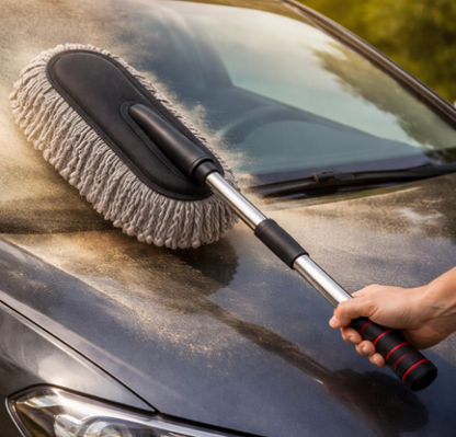 DecorTwist Microfiber Cleaning Accessories for Car & Home – Duster & Cloths Combo (Microfiber Car Duster – Extendable Handle)