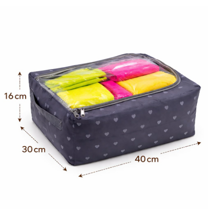 DecorTwist Transparent Shoe Storage Box for Closet & Under Bed | Foldable Dustproof Plastic Organizer for Shoes, Clothes & Blankets (Style 3, Pack of 1)