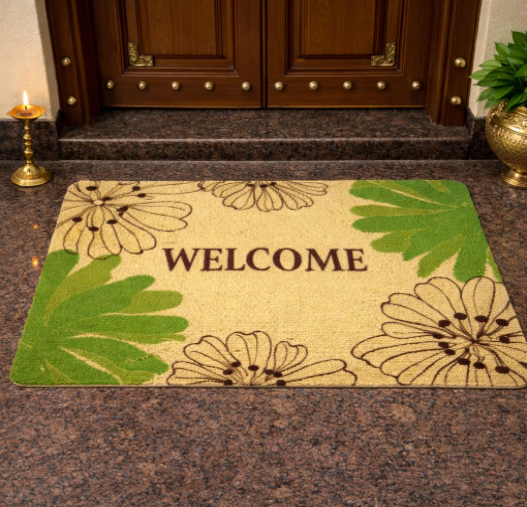 DecorTwist PVC Doormat 60x40 cm | 8mm Thick Anti-Slip Door Mat for Indoor & Outdoor | Heavy Duty Entrance Mat | “Welcome to My Home” | Dirt & Water Resistant
