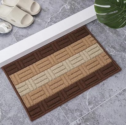 DecorTwist Anti-Slip Door Mat 60x40 cm | Polypropylene Needle Punched Floor Mat | Rubber Backing | Washable Indoor Outdoor Entrance Mat for Home, Bathroom & Kitchen