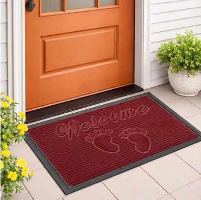 DecorTwist PVC Door Mat 60x40 cm | Heavy Duty Indoor Outdoor Entrance Mat | 4mm Thick Anti-Slip Rubber Back | Waterproof Dust & Dirt Trapper Welcome Floor Mat