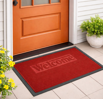DecorTwist PVC Door Mat 60x40 cm | Heavy Duty Indoor Outdoor Entrance Mat | 4mm Thick Anti-Slip Rubber Back | Waterproof Dust & Dirt Trapper Welcome Floor Mat