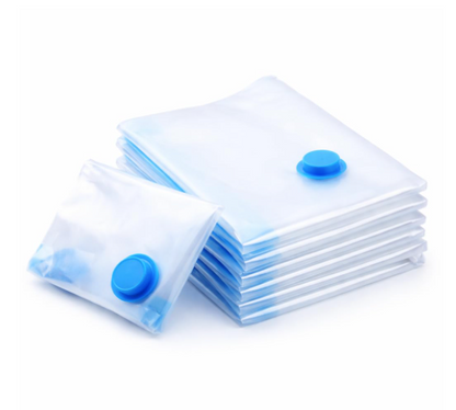 Vacuum Compression Storage Bags with Hand Pump – Space Saver Bags for Clothes, Blankets, Quilts & Travel | Heavy-Duty Double Seal | Airtight & Reusable (Set of 5 – Mixed Sizes)