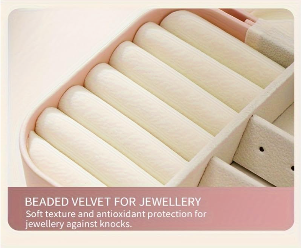 Portable Travel Jewellery Box | PU Leather Mini Organiser for Rings, Earrings, Necklaces | Soft Velvet Lining | Compact Gift Jewellery Case for Women & Girls