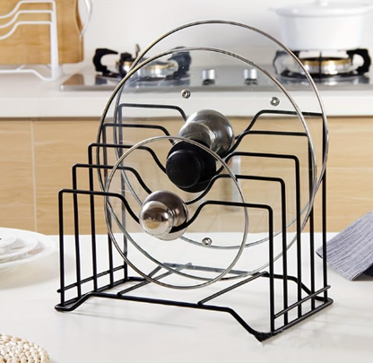 DecorTwist Stainless Steel Modular Plate Stand for Kitchen | Heavy-Duty Dish & Thali Organizer | Rust-Resistant Chrome Finish (Style 6)