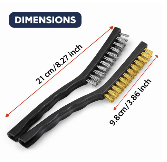 DecorTwist Heavy Duty 3-Piece Wire Brush Set – Brass, Nylon & Stainless Steel Bristles – Multi-Purpose Cleaning & Rust, Paint, Grime Removal Tool Kit