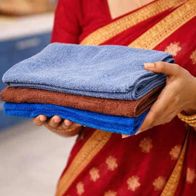 DecorTwist Multipurpose Cloth Organizer Storage Box | Kitchen Cleaning Cloth | Car Bike Bus Vehicle Wiping Use (40x40 60x40 75x35 CM) (259 GSM 75*35 CM)