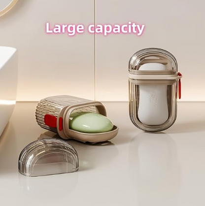 DecorTwist Soap Holder & Travel Soap Case | Bathroom & Travel Soap Storage Solution | Durable Plastic | Multipurpose Use (Travel Soap Box Pack of 2)