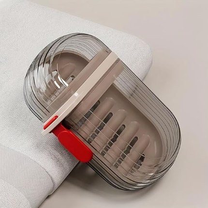 DecorTwist Soap Holder & Travel Soap Case | Bathroom & Travel Soap Storage Solution | Durable Plastic | Multipurpose Use (Travel Soap Box Pack of 2)