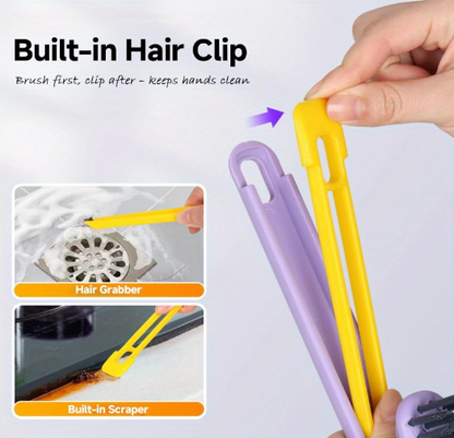 Bathroom Cleaning Brush for Tiles & Grout – Multi-Function Hard Bristle Scrub Brush, Crevice & Corner Cleaner, Durable Plastic Handle